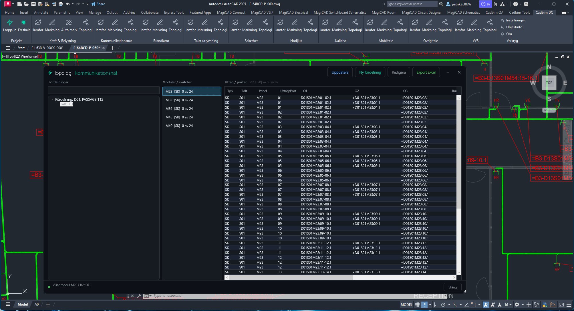 Cadbim DC i AutoCAD med topologivy